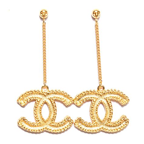 chanel earrings gold price|Chanel inspired gold earrings.